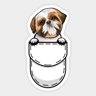 Funny Shih Tzu Pocket Dog Sticker